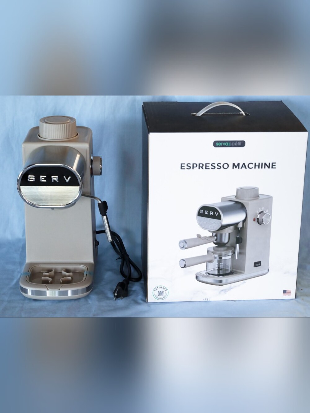 Brand New SERV Espresso Machine w/ Steam Wand, Top Analog Controls,Drip Tray